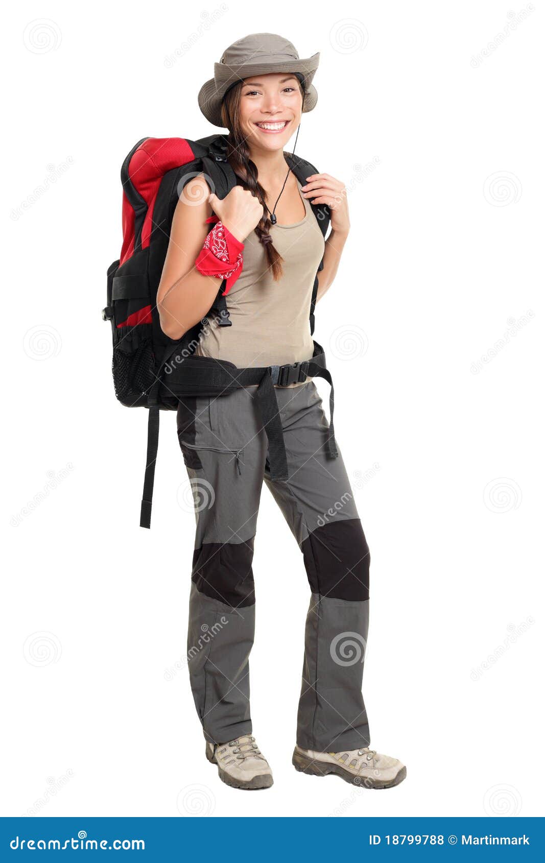 Hiker woman isolated stock photo. Image of indoors, model - 18799788