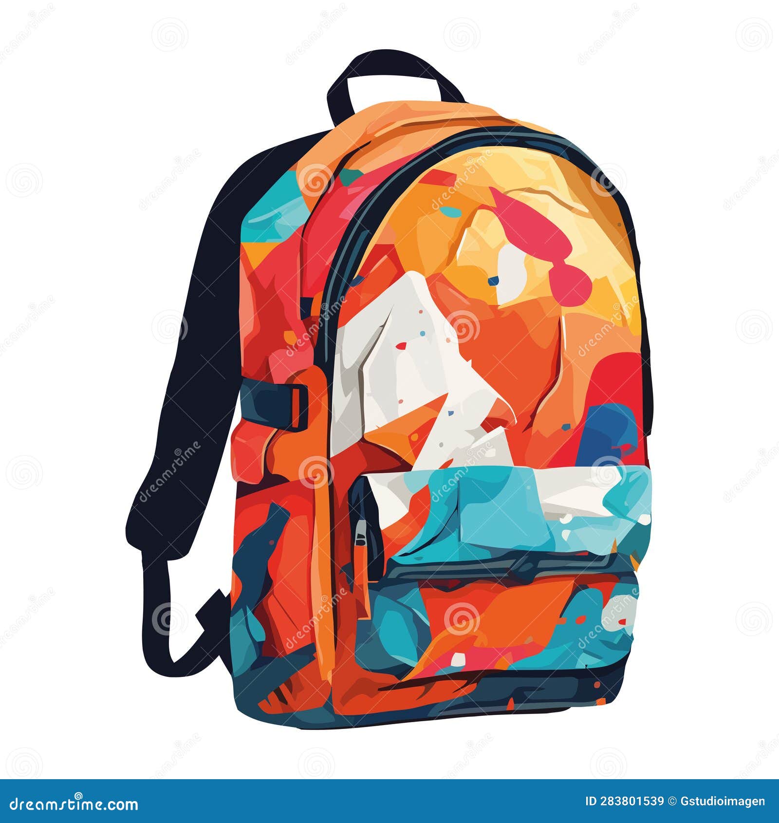 Hiking Backpack, Adventure and Exploration Journey Stock Vector