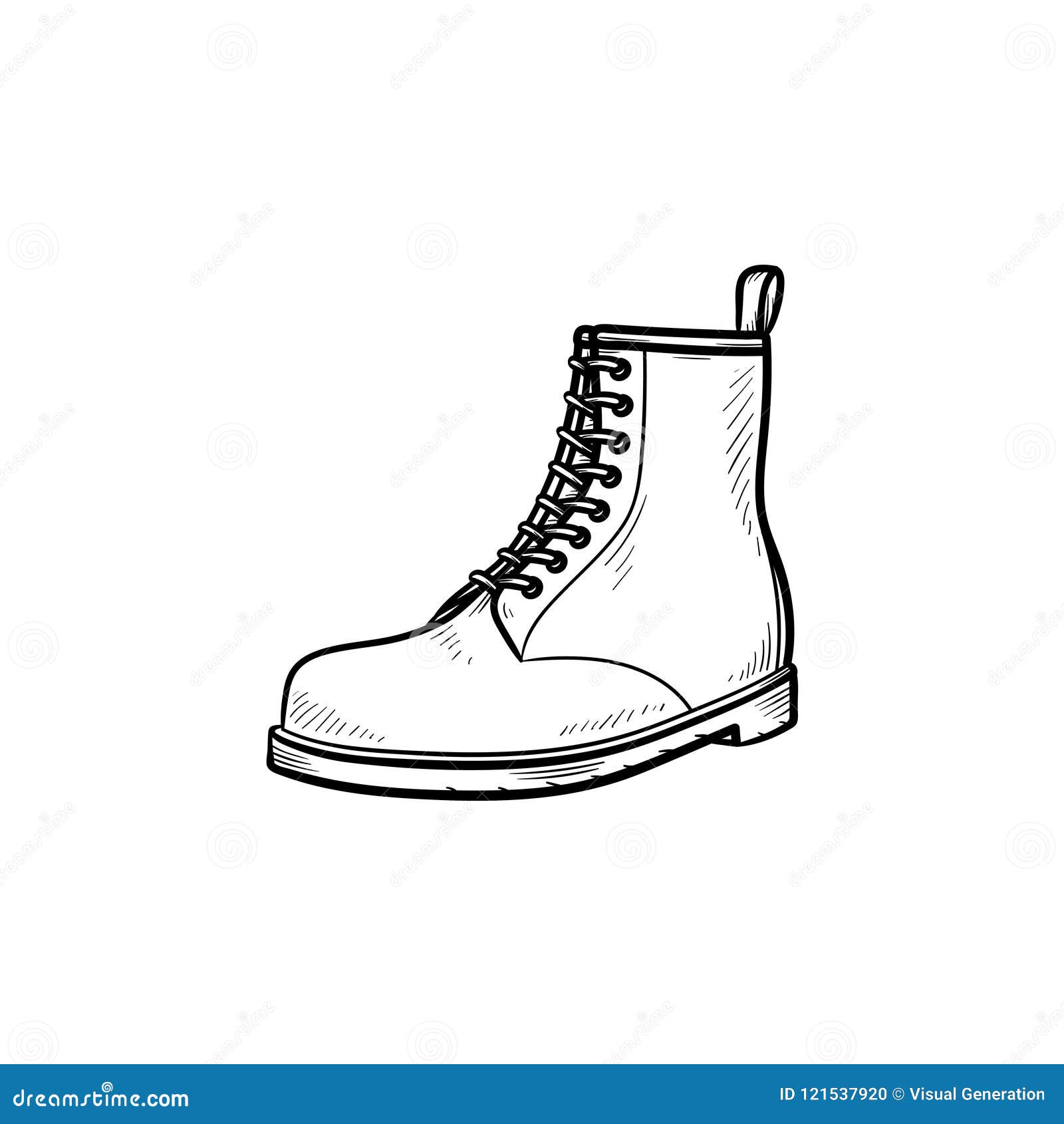 Hiking Boot Hand Drawn Outline Doodle Icon. Stock Vector - Illustration ...