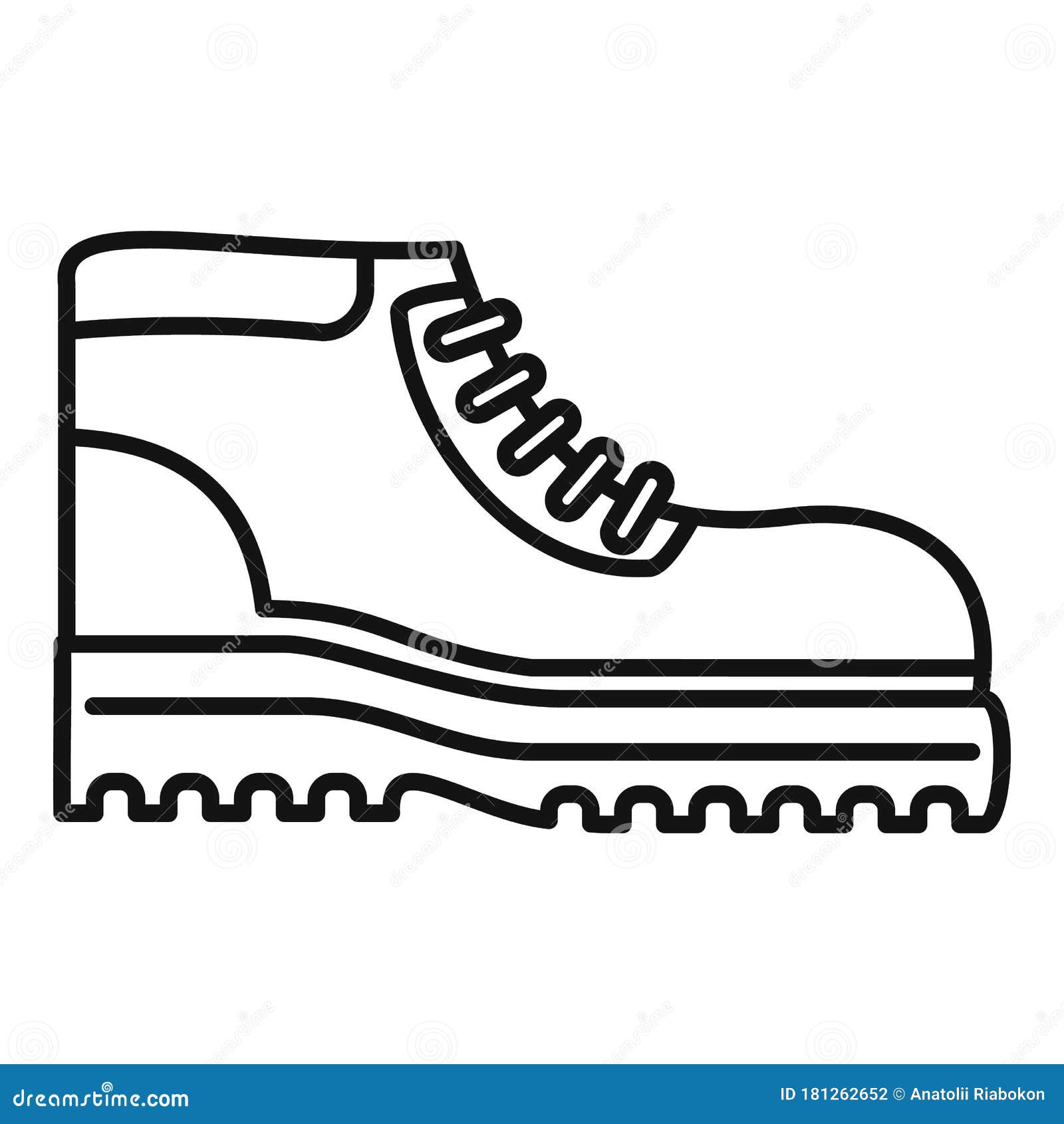 Hiking Boot Icon, Outline Style Stock Vector - Illustration of pair ...