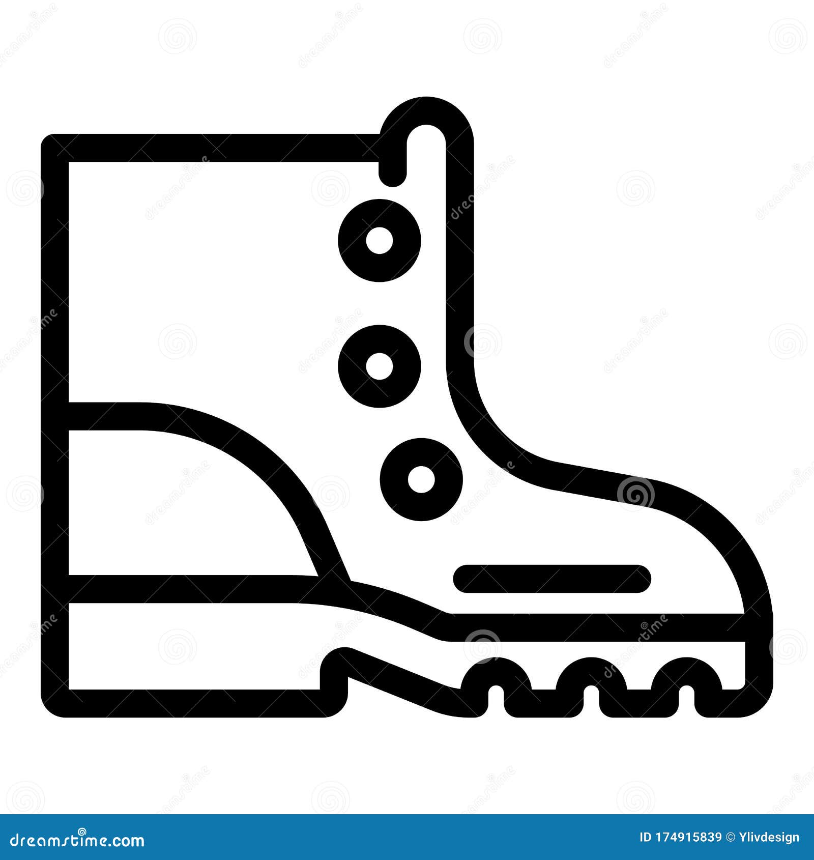 Hiking Boot Icon, Outline Style Stock Vector - Illustration of boot ...