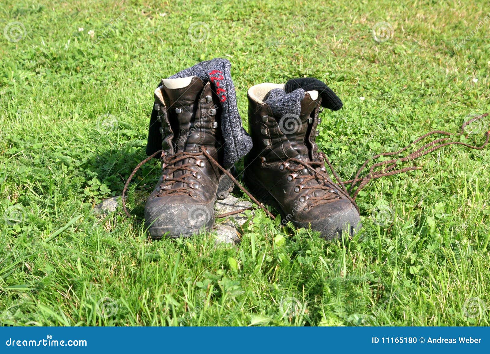HIKING BOOTS stock photo. Image of nature, outdoors, grass - 11165180