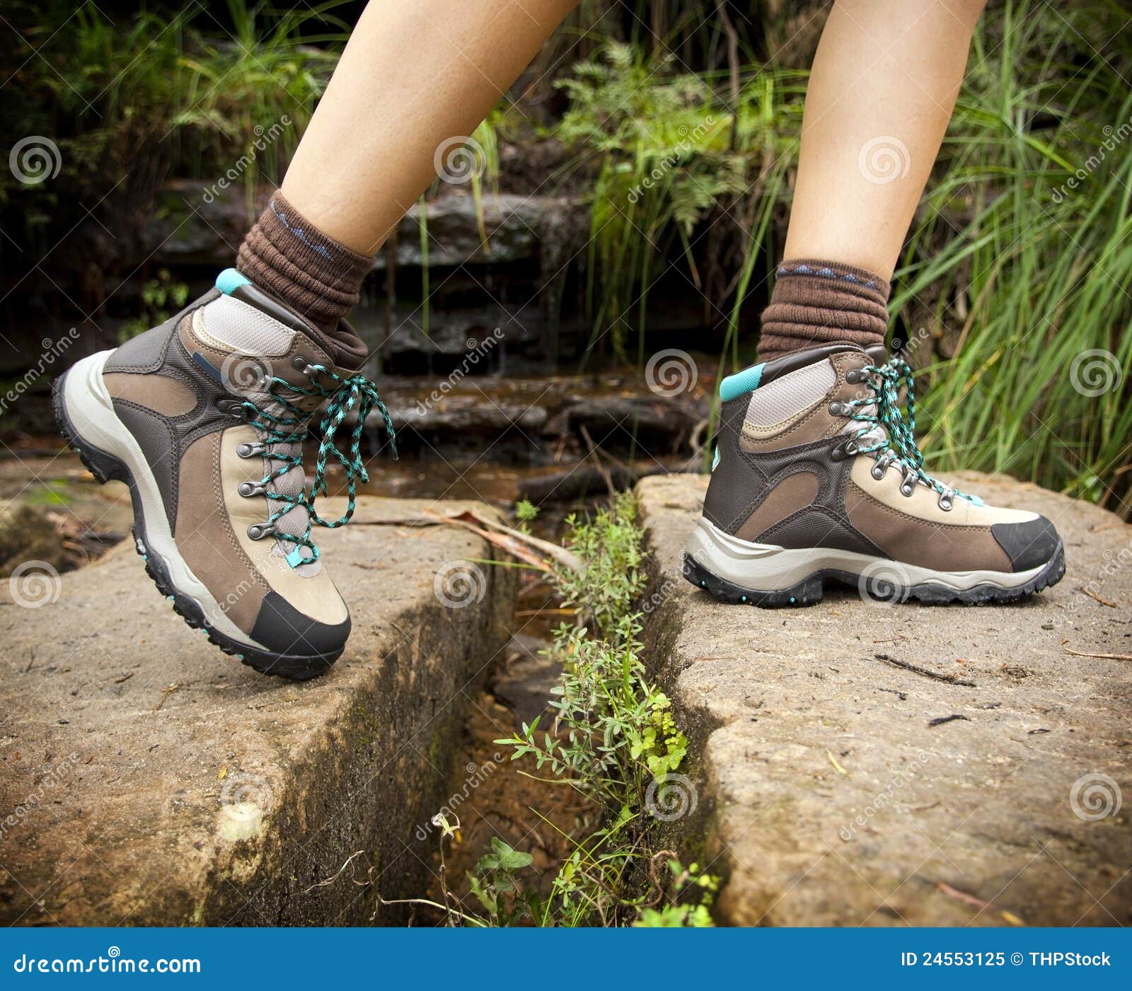 Hiking Boots on Female Hiker Stock Image Image of hiker, life 24553125