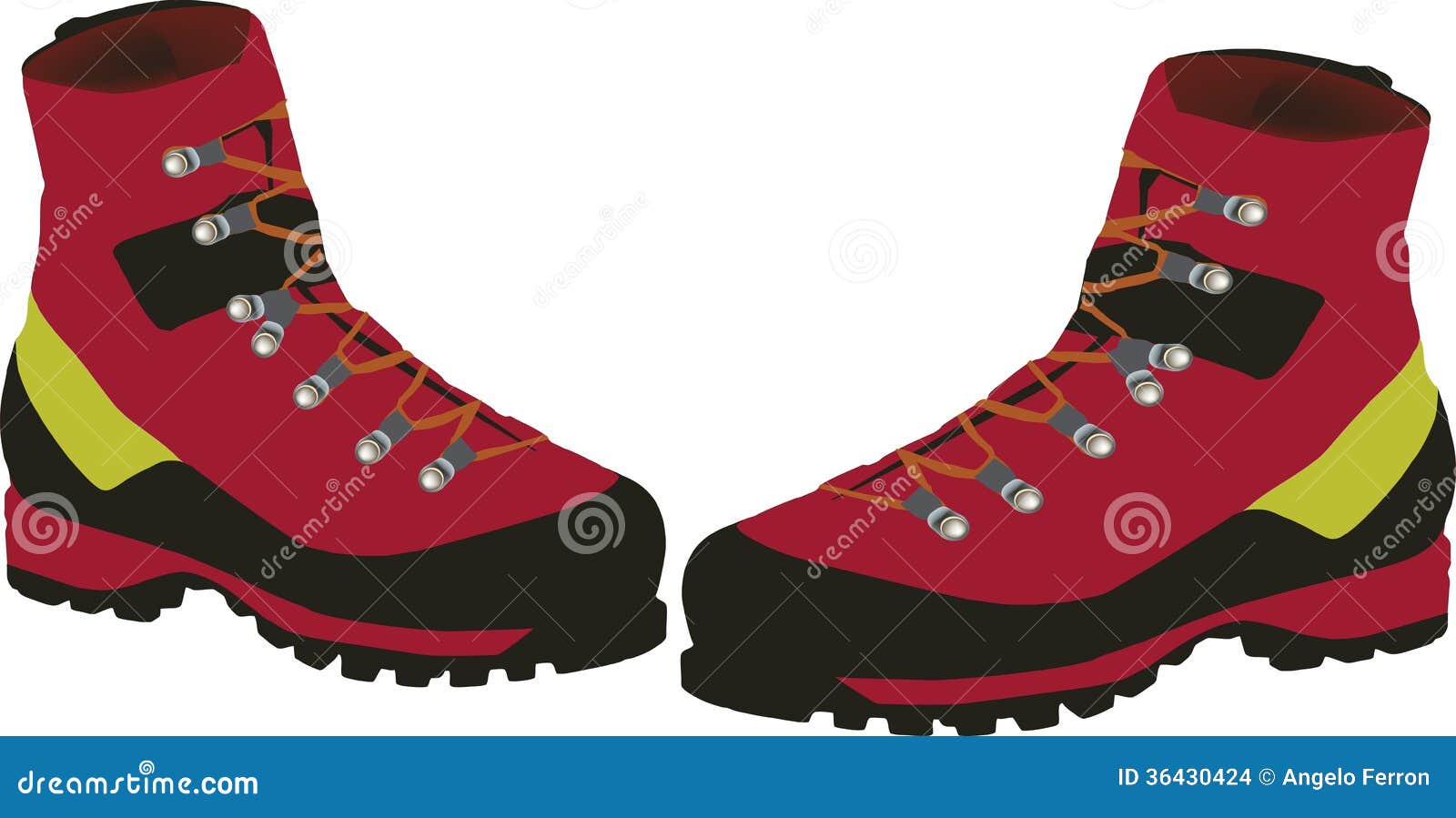 Hiking boots stock vector. Illustration of colorful, high - 36430424
