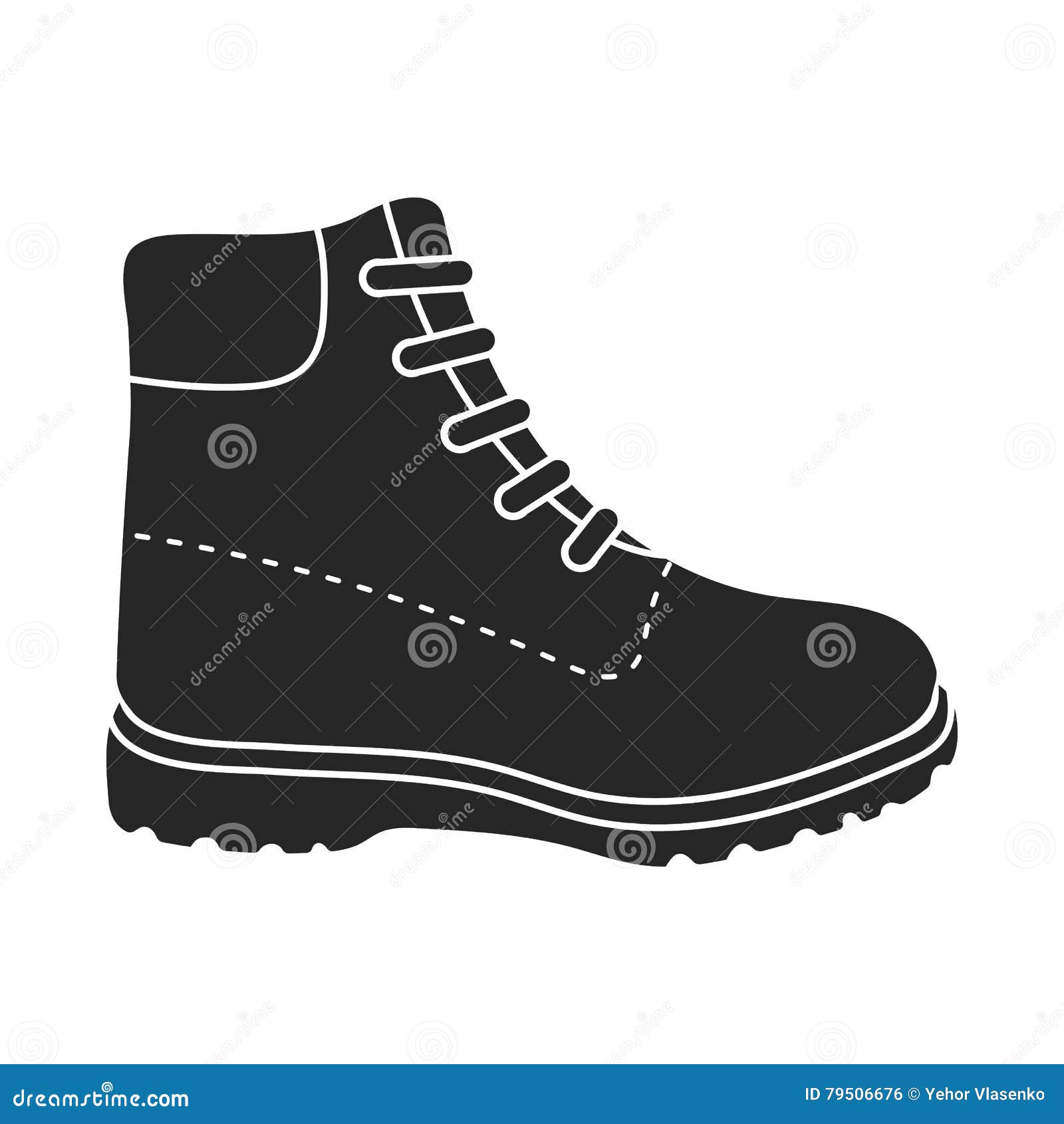 Hiking Boots Icon in Black Style on White Background. Shoes Symbol ...