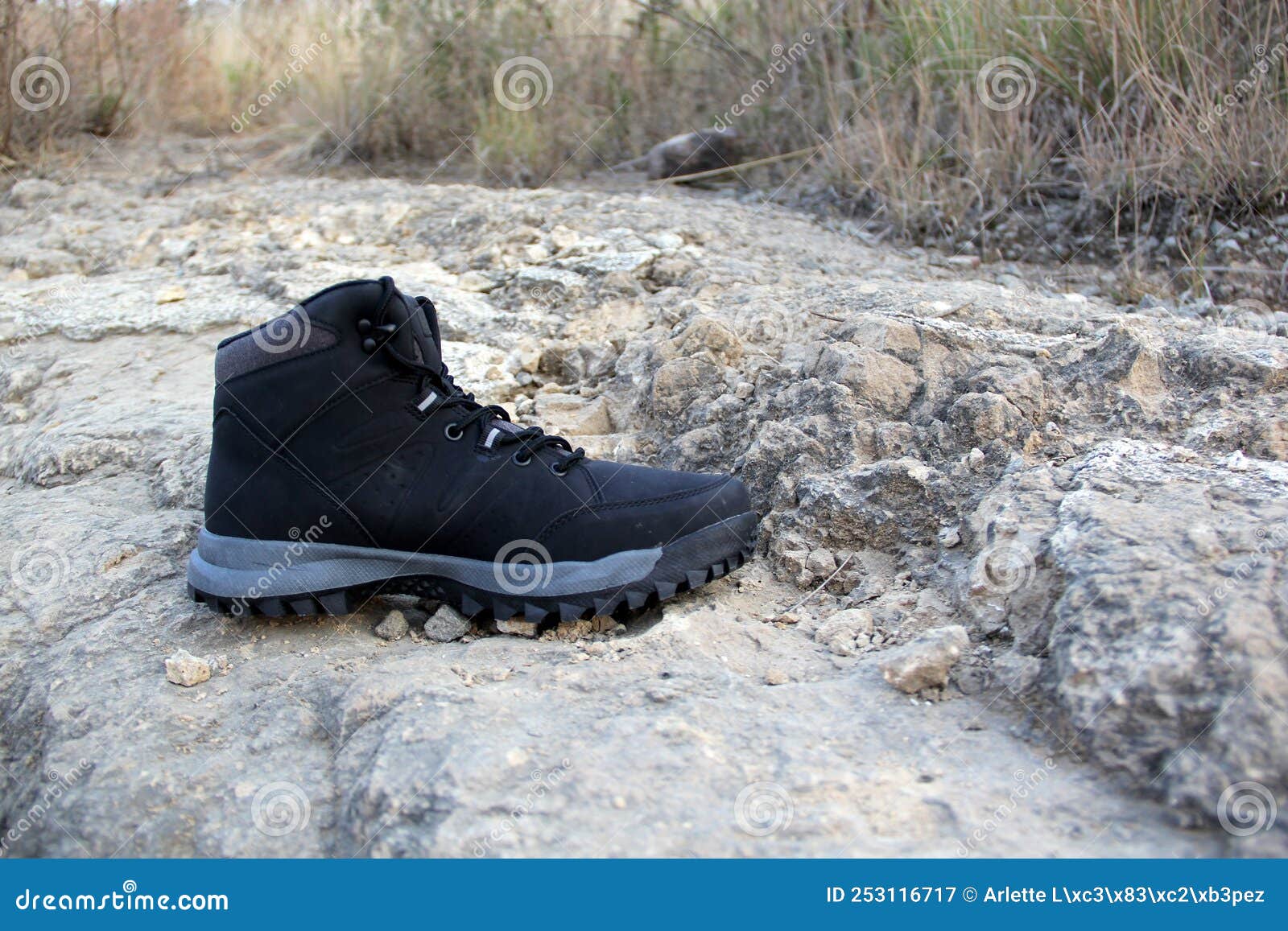 Hiking Boots in the Middle of the Field Walk, Pose, Play, Explore