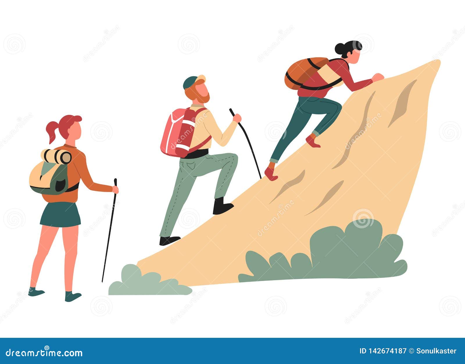 New Climbing A Mountain Vector Gif - Rocks