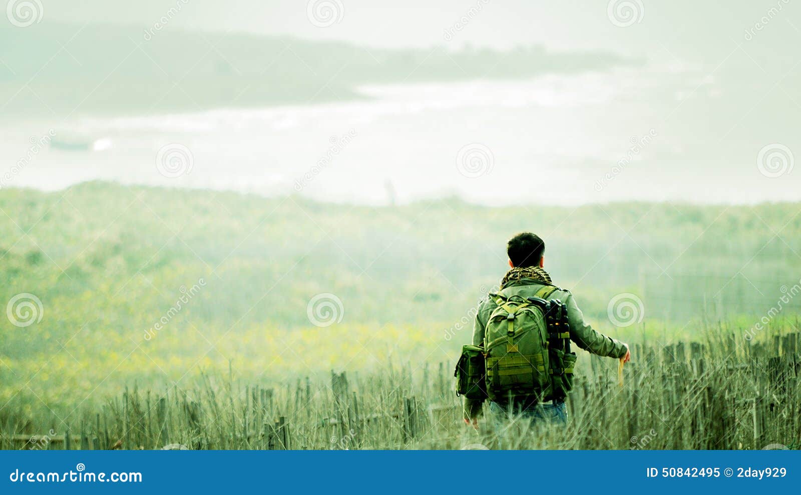 hiking man, feeling, landscape, nature