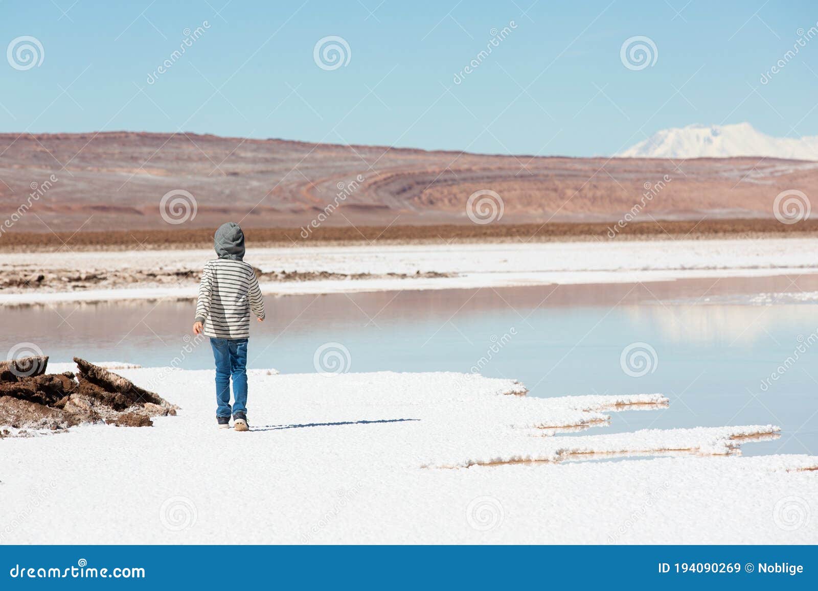 hiking in lagunas escondidas in atacama desert, chile