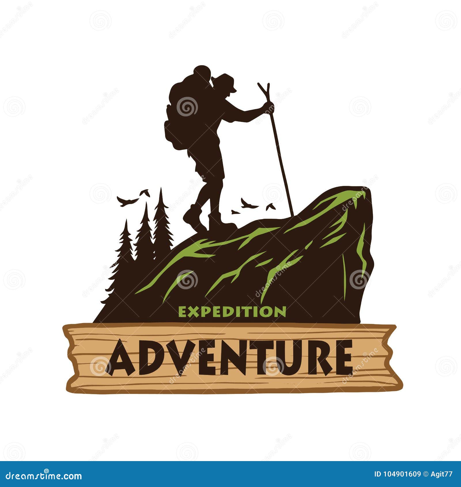 hiking logo template.   emblem 