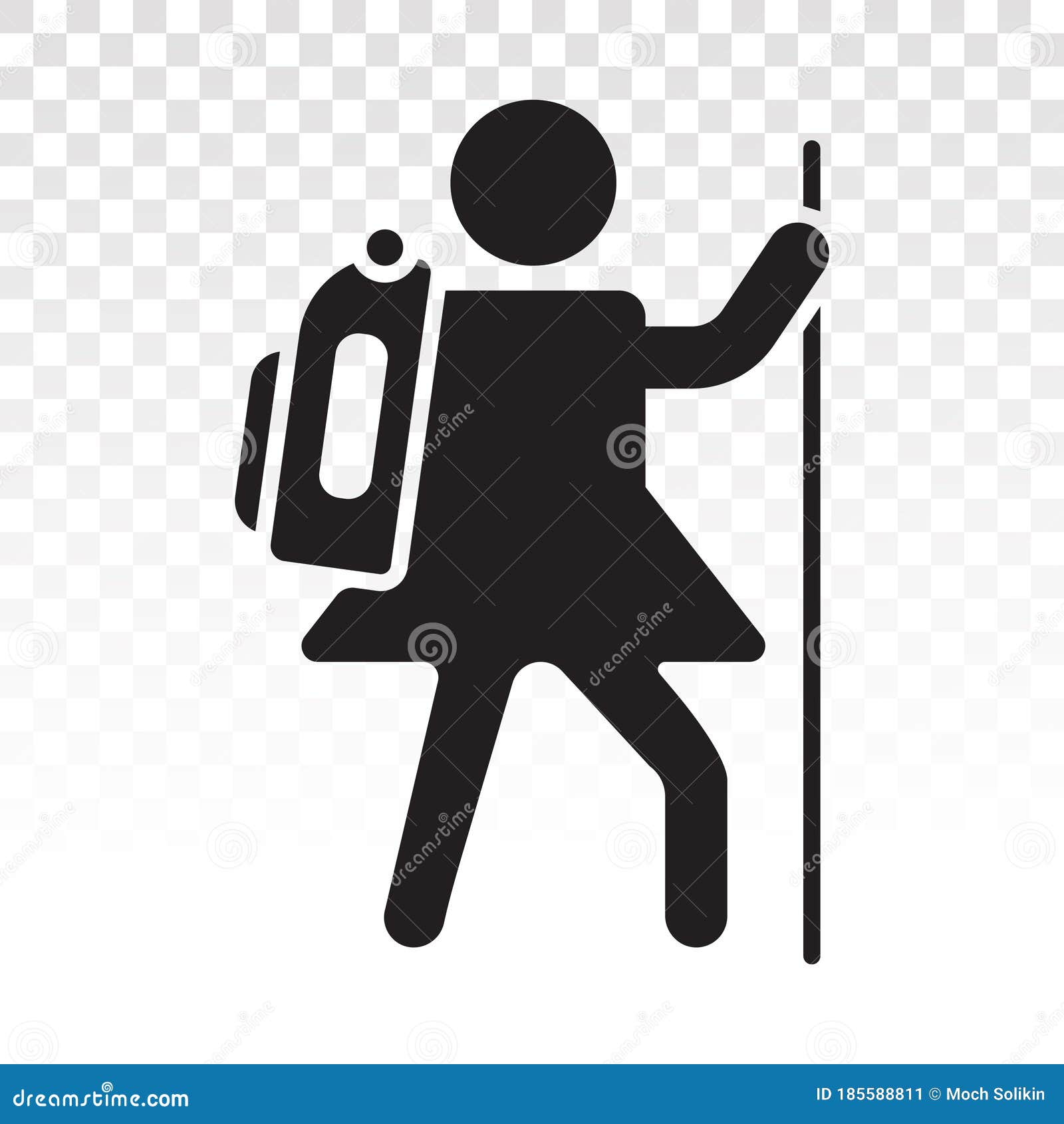 Hiking / Mountain Climber Flat Icon for Apps or site Stock Vector