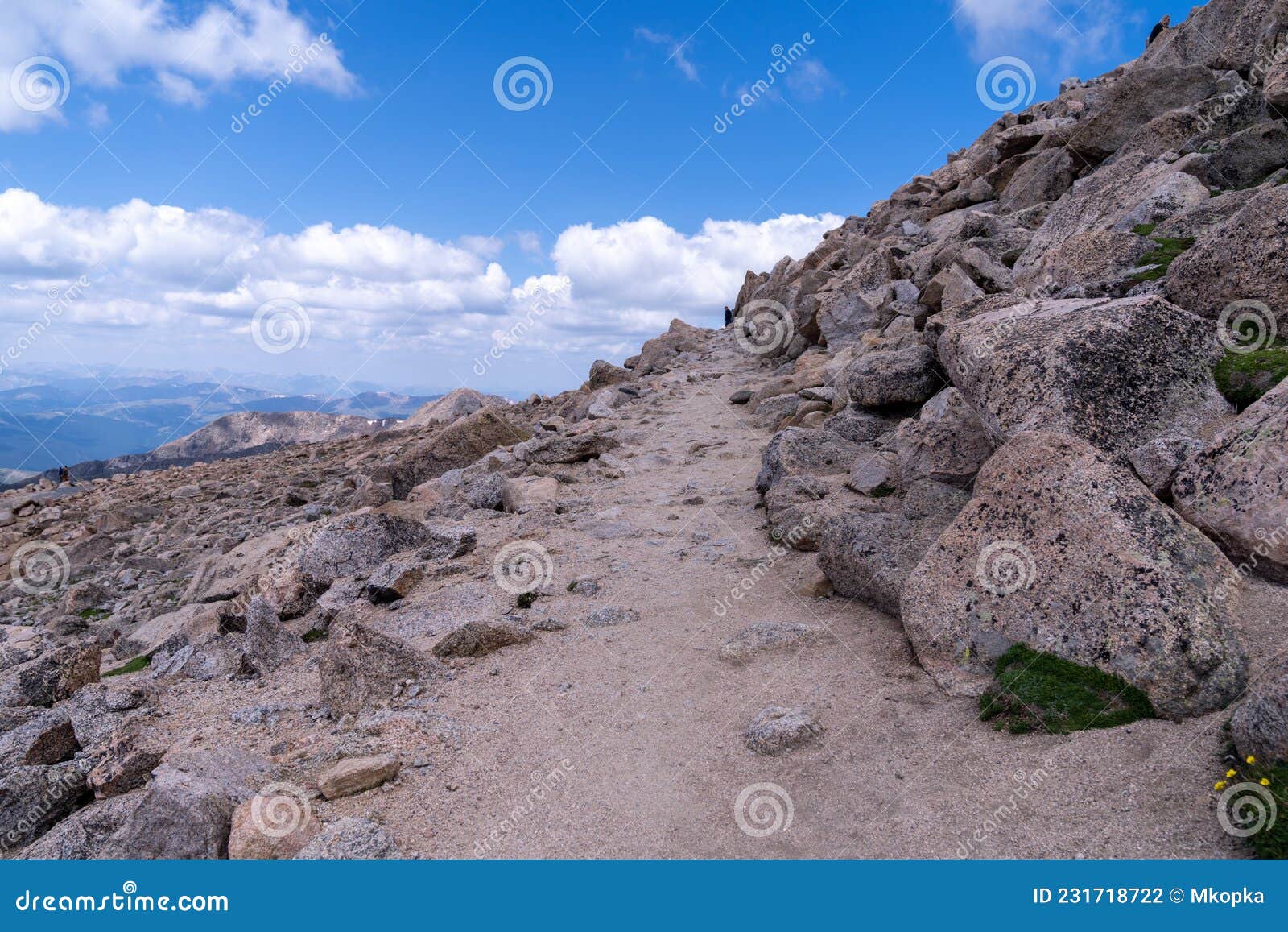 hiking trail leading to the top of mt. evans, a 14er mountain in colorado