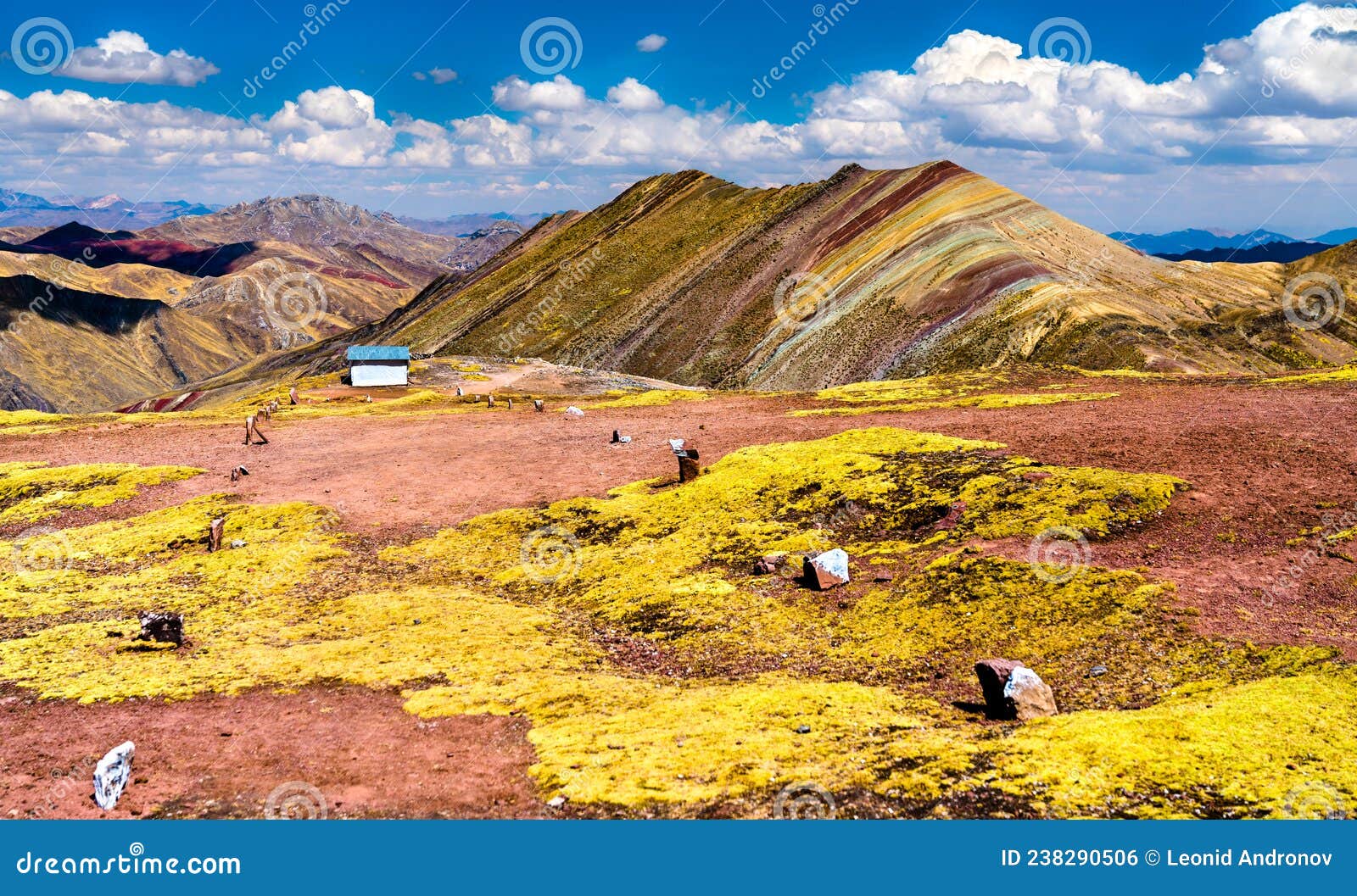 hiking trail at palccoyo rainbow mountains in peru