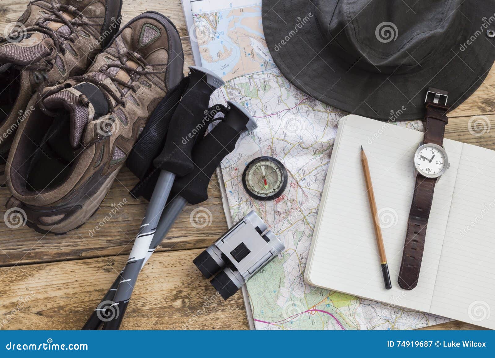Hiking and Walking Equipment Stock Image Image of outdoors, nature