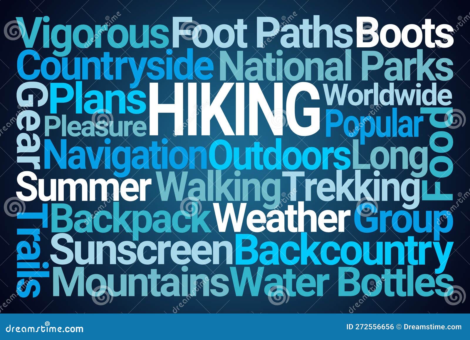 Hiking Word Cloud stock illustration. Illustration of bottle 272556656
