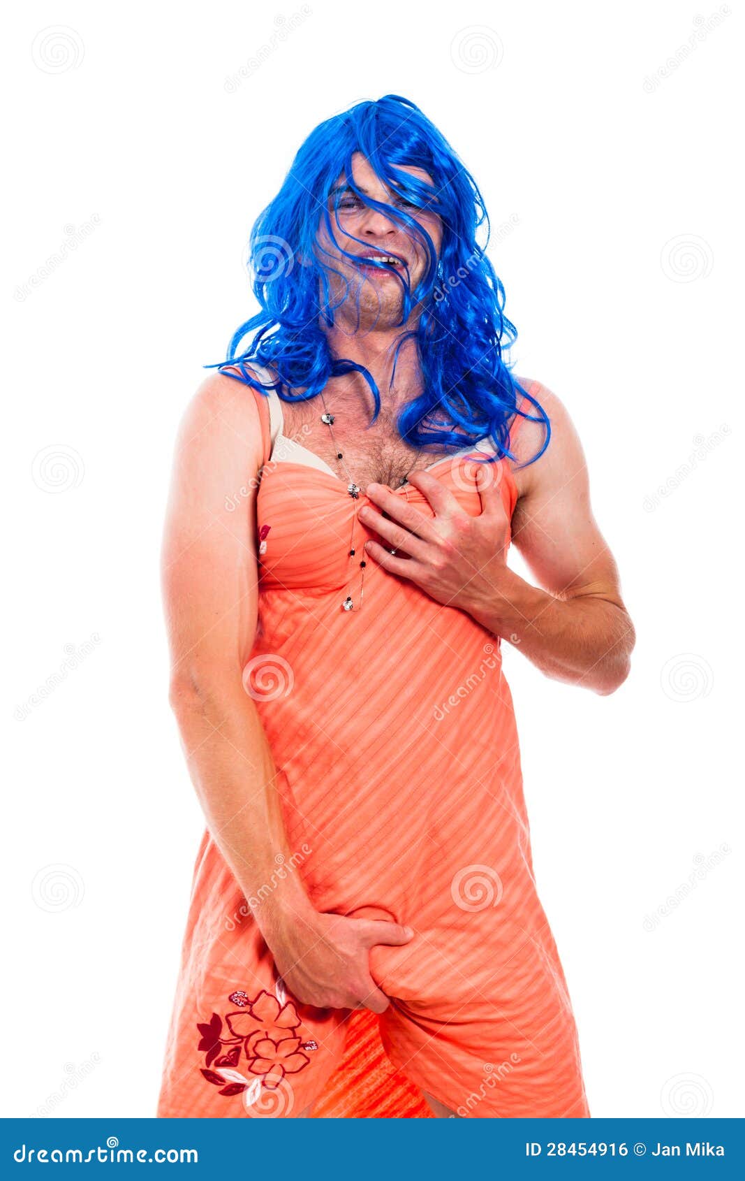 Hilarious Transvestite Man Cross Dressing Stock Photo Image Of