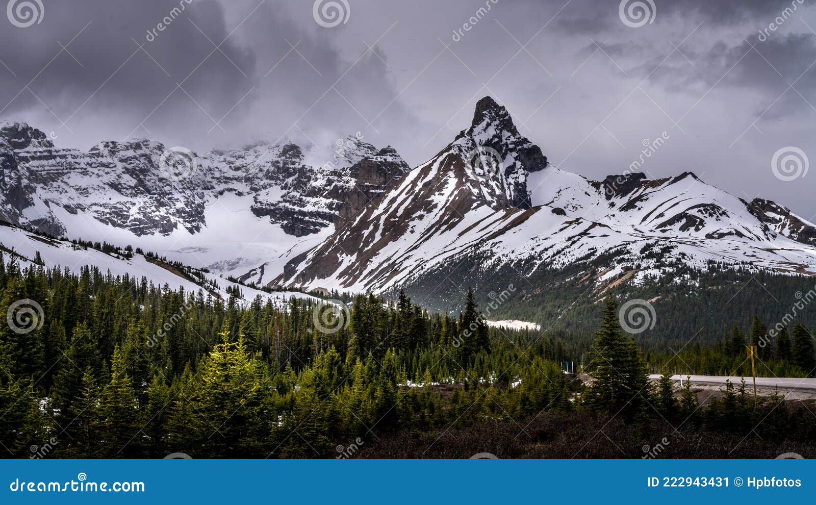 hilda peak at the columbia icefields in jasper national park