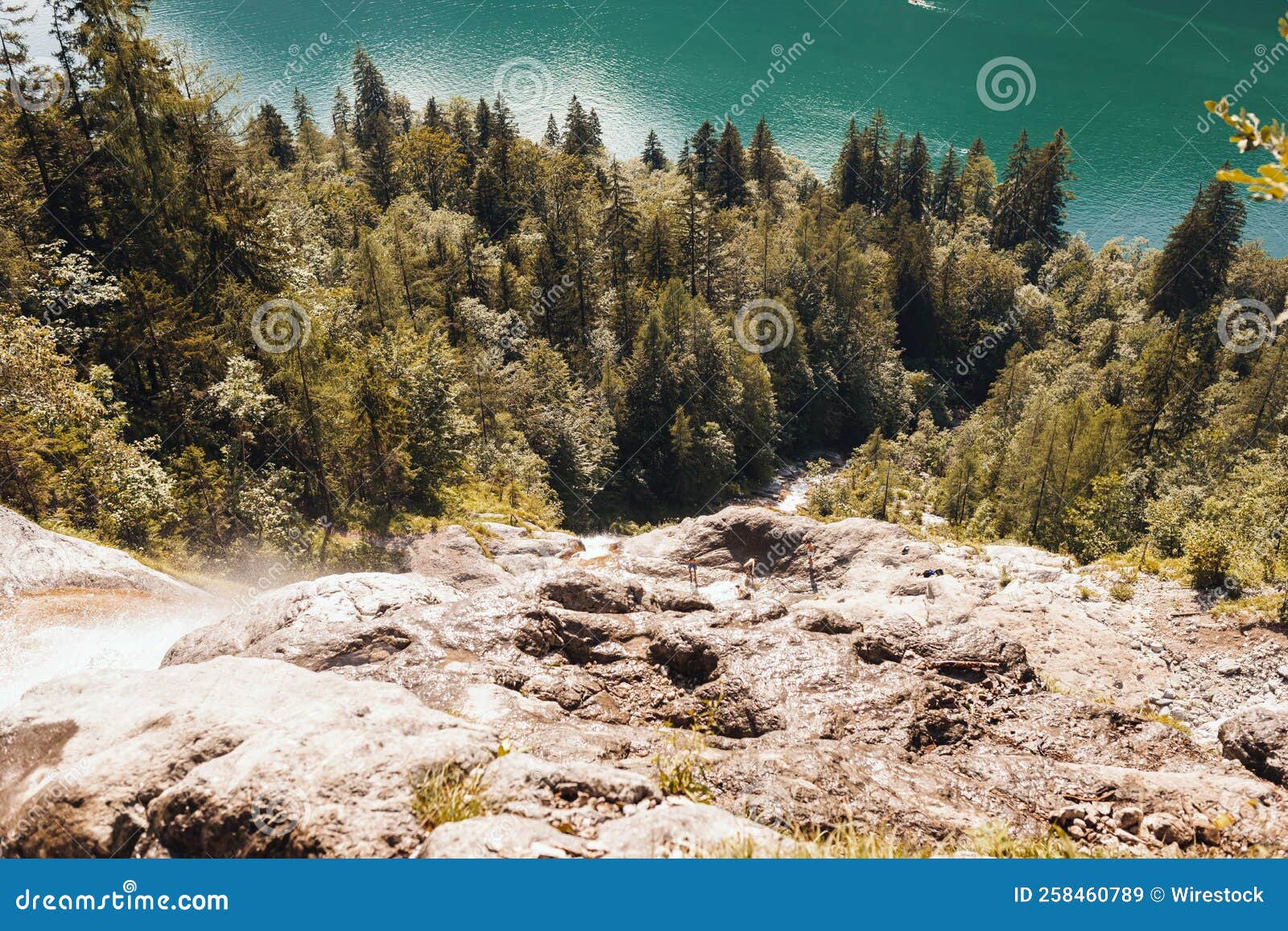 Hill Covered in Greenery Near a Lake Stock Image Image of nature