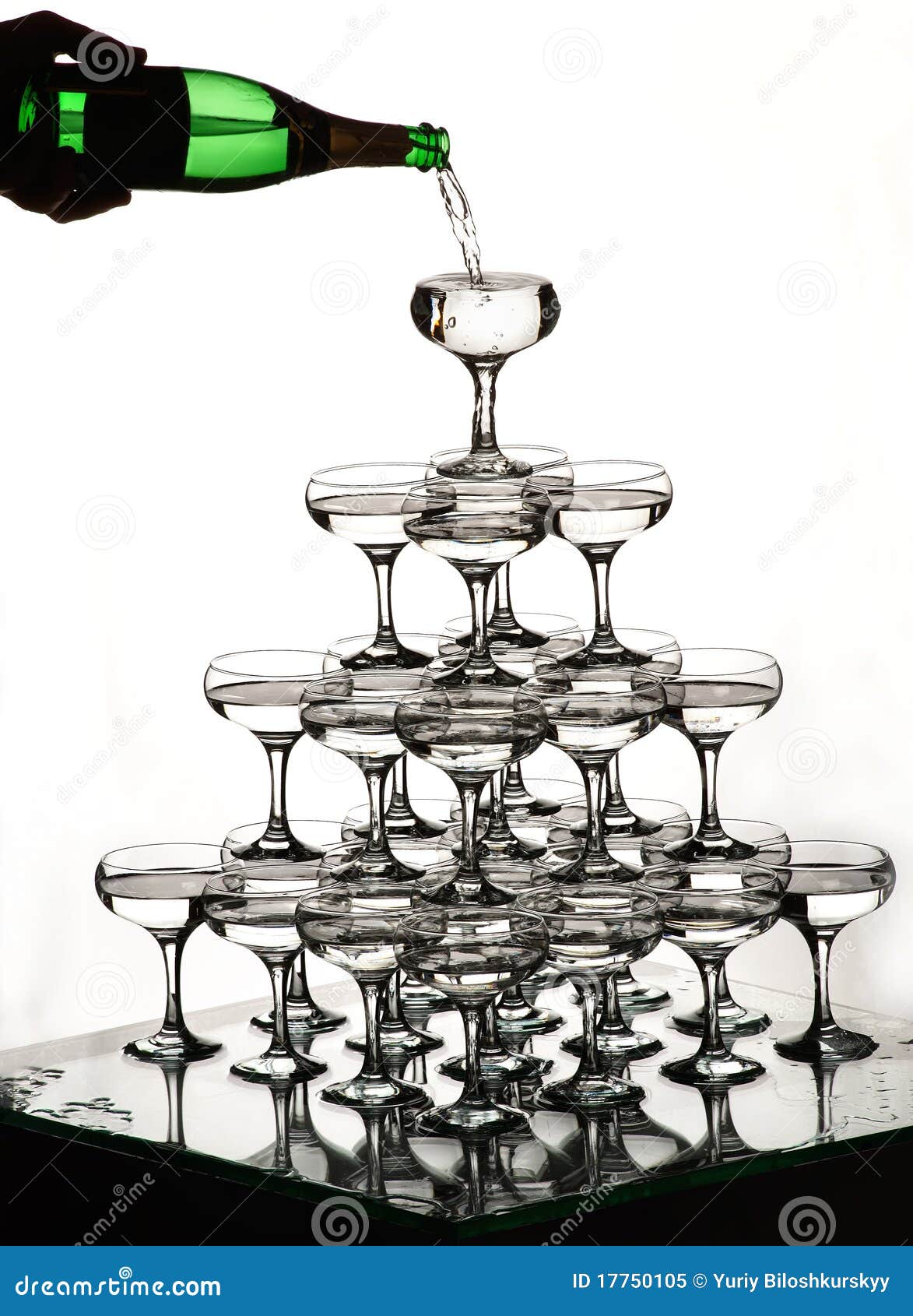 Hill of Glasses with Champagne Stock Image Image of hill, table 17750105