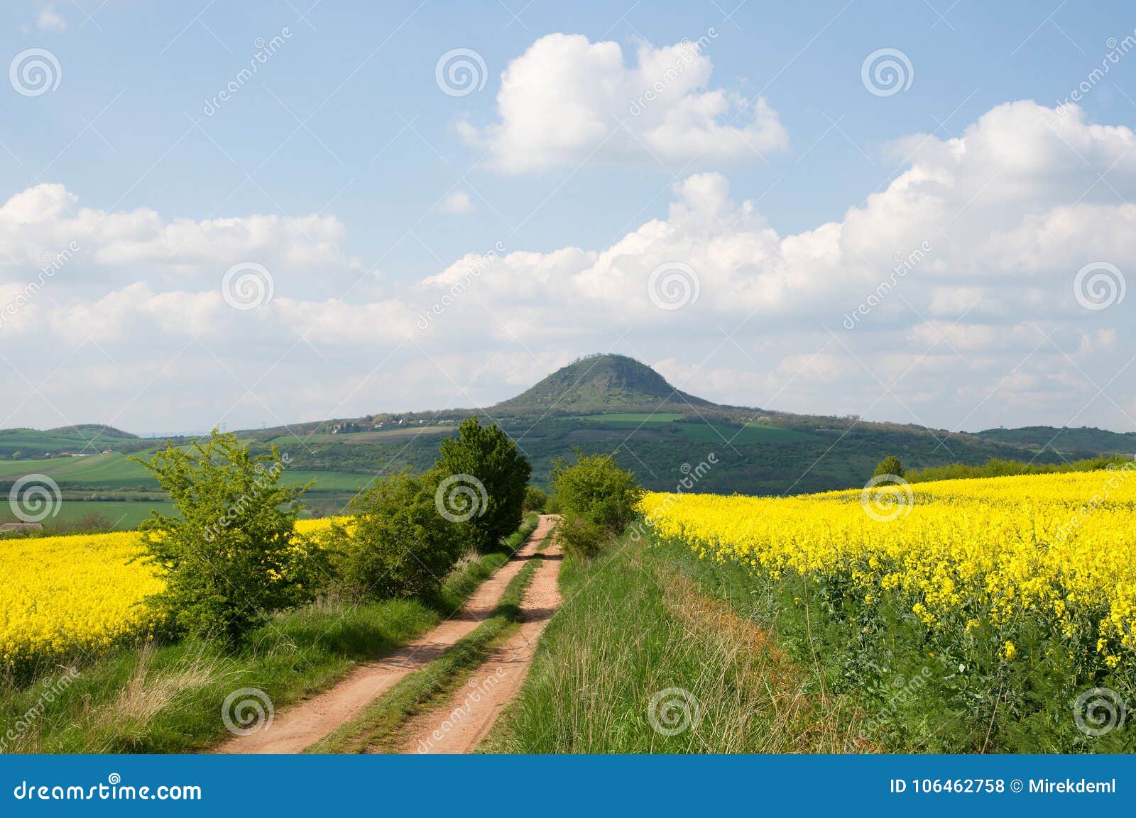 Hill Mila in the Ceske Stredohori, Czech Republic Stock Photo Image