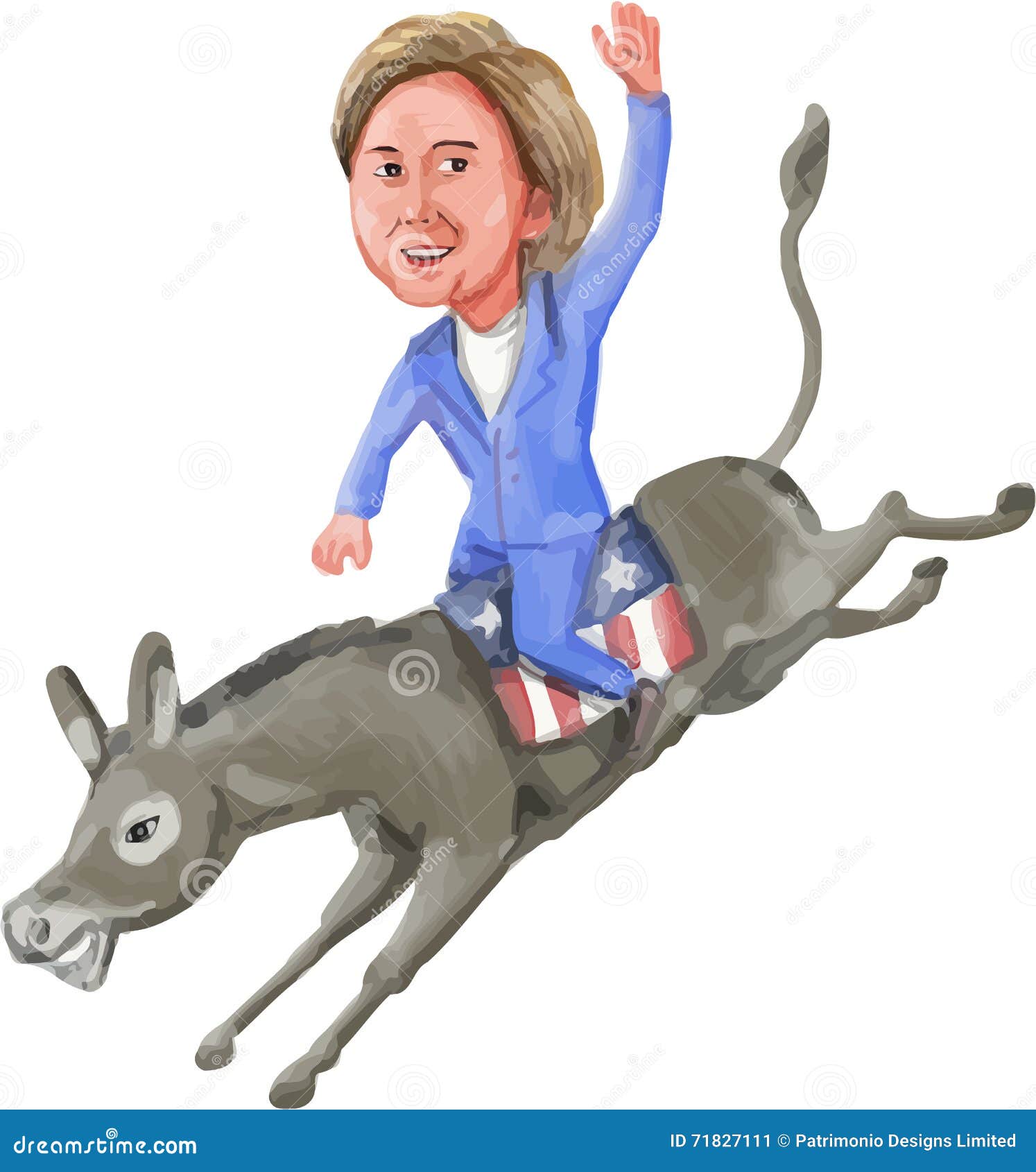 Hillary Clinton Riding Democrat Donkey Caricature Foto editorial -  Ilustración de candidato, presidencial: 71827111, image size:1494x1690