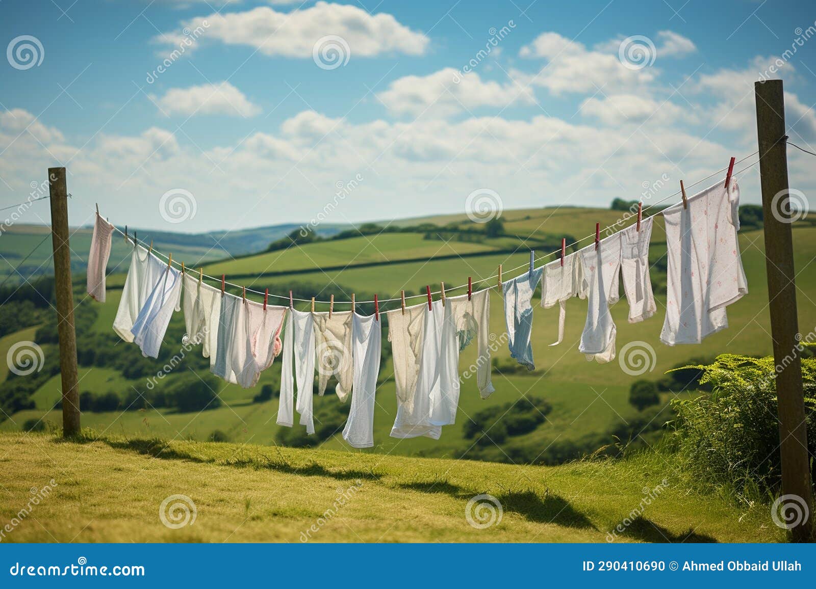 Hills Hoist Clothesline with Fresh Laundry. Generative by Ai Stock  Illustration - Illustration of sunlight, fresh: 290410690