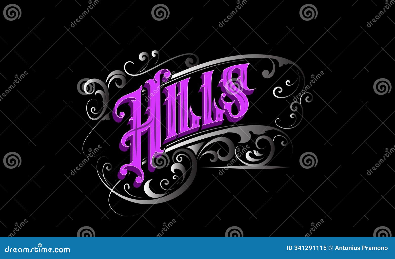 hills lettering custom style 
