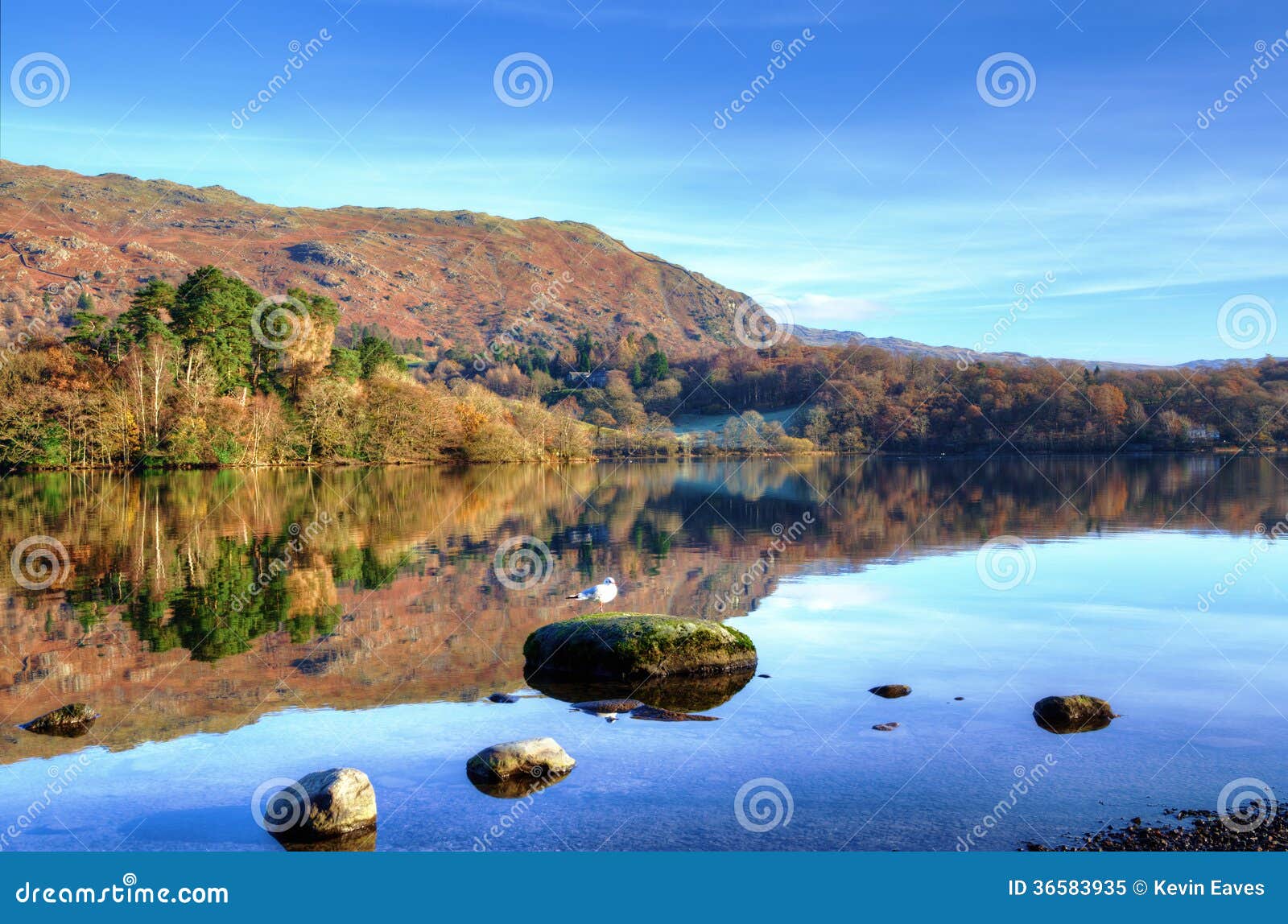 Hills Reflected in Grasmere Stock Image - Image of grasmere, beauty ...