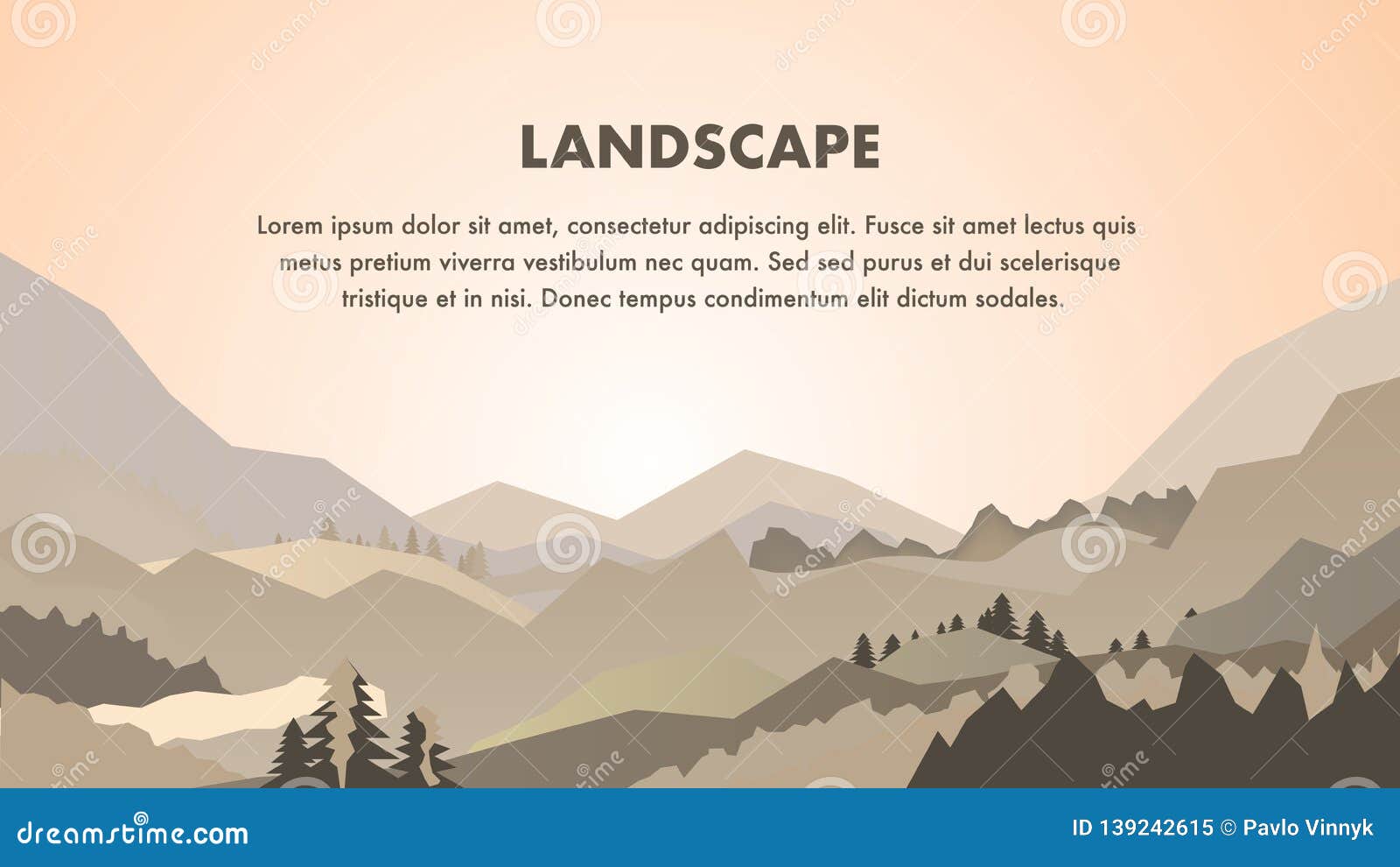  Mountain  Landscape Web Banner  Vector Template  Stock Vector 