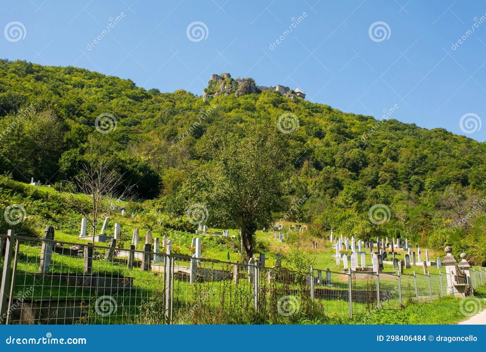 hillside graveyard in kulen vakuf, bosnia