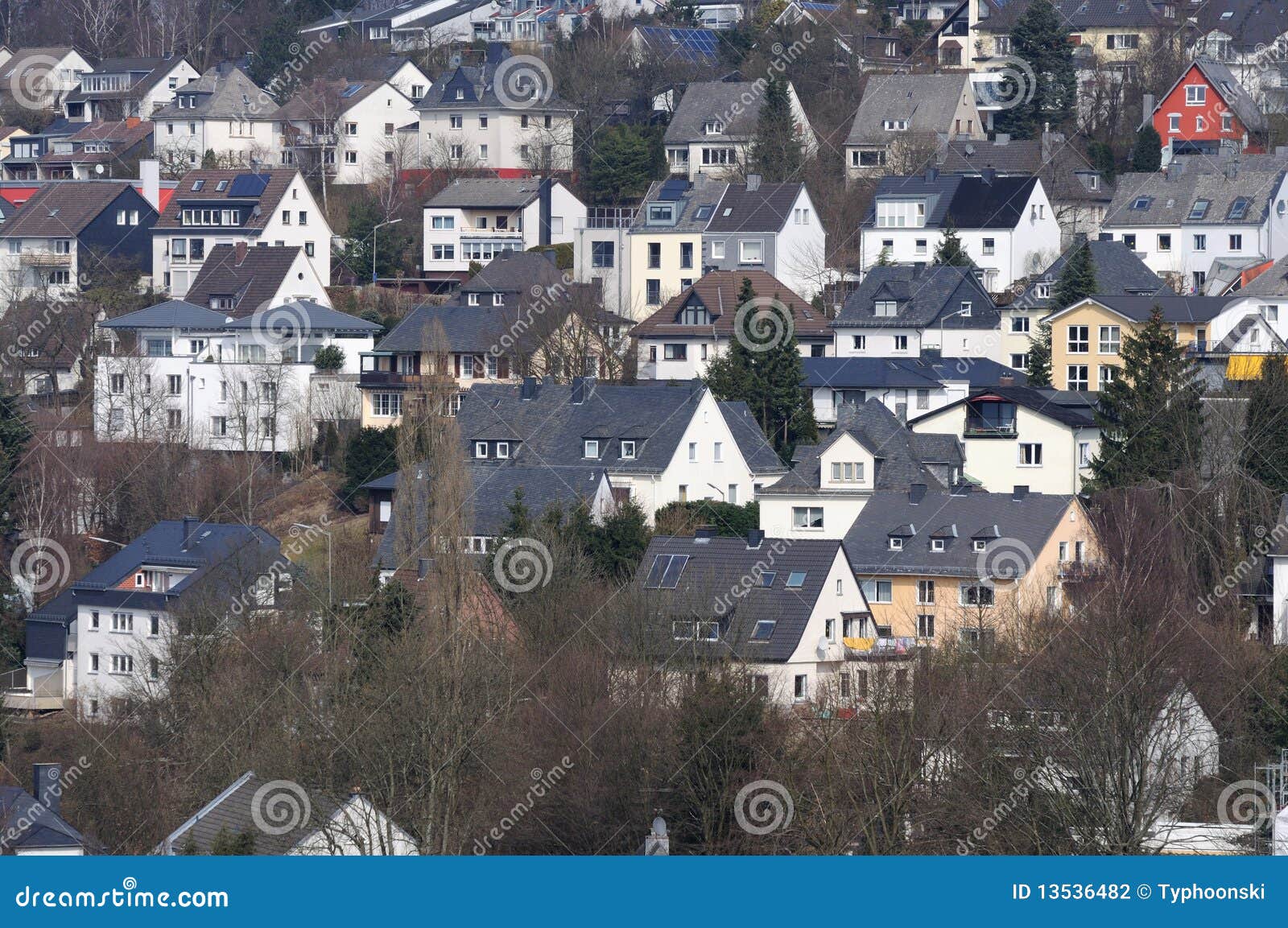 Hillside Houses in German Town Stock Photo Image of german