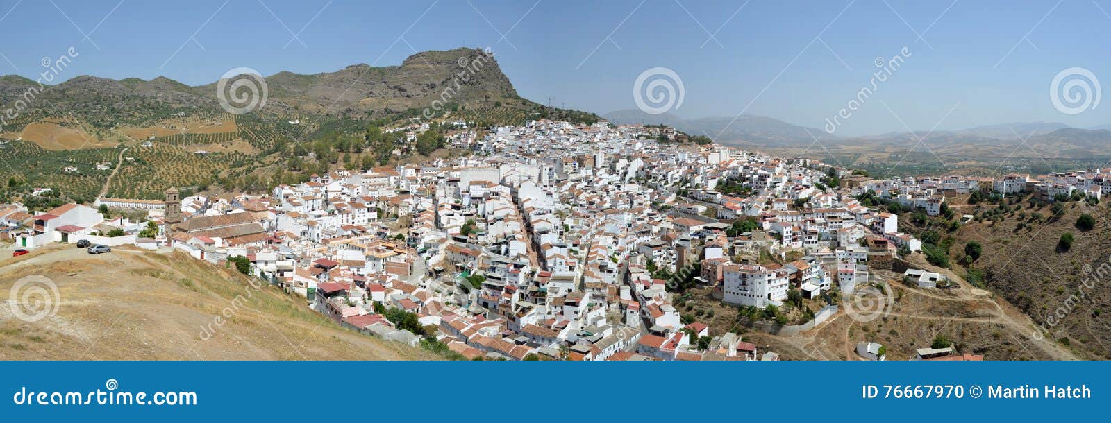 The Hillside Town of Alora Andalucia Spain Stock Photo Image of