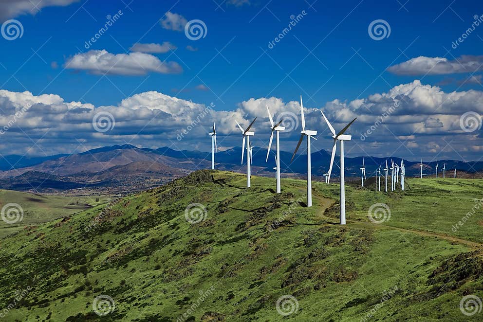 Hillside Wind Farm stock image. Image of generator, rotate 11213667