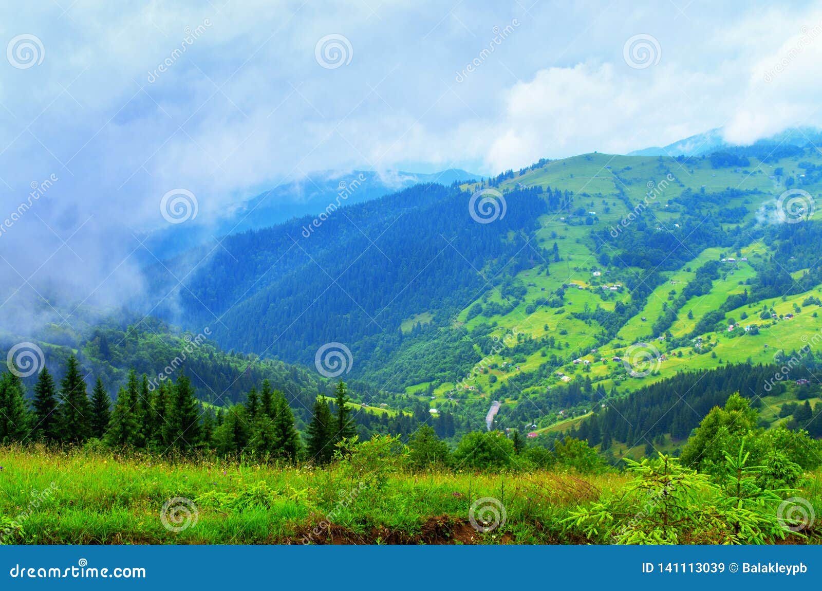 hillsides beautiful mountain landscape, the village home