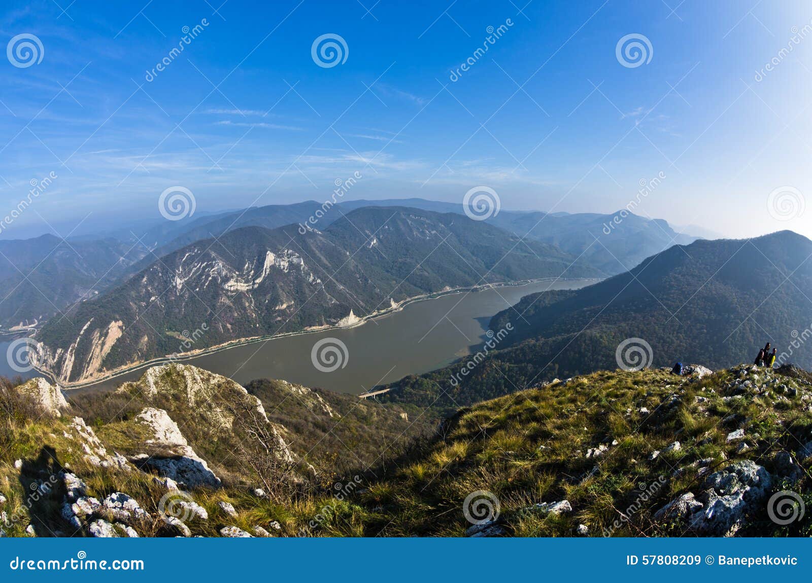 hillsides of a miroc mountain over danube river and djerdap gorge and national park
