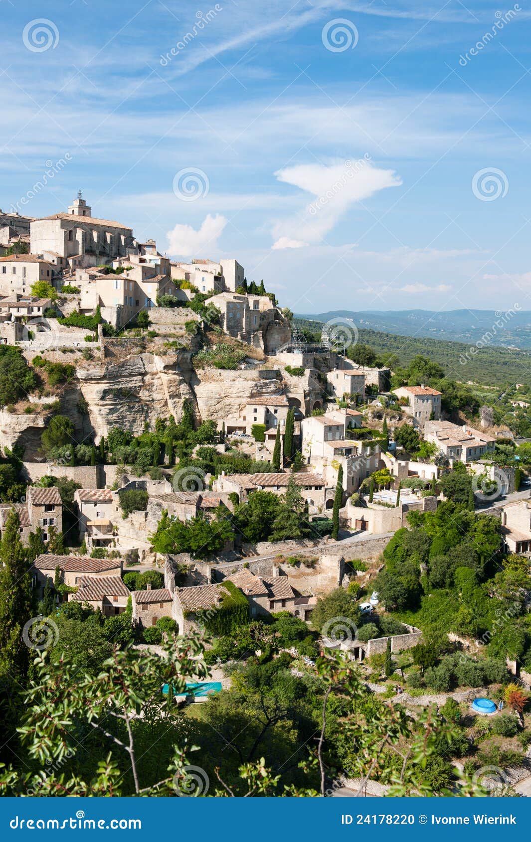 Hilltop village Gordes stock photo. Image of small, perched 24178220