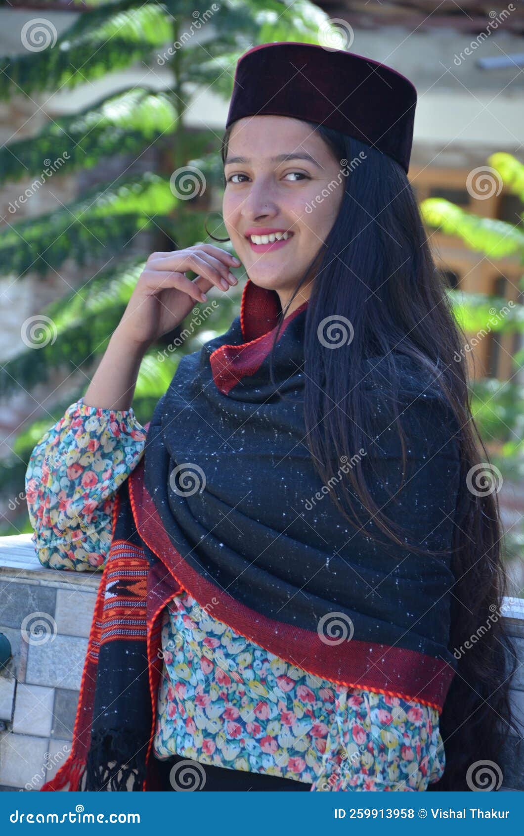 Beautiful Young Girl Wearing Traditional Shawl (stole) and Topi (cap ...
