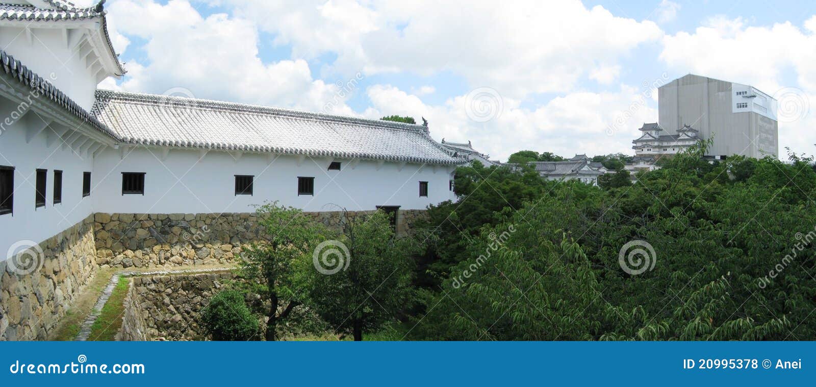 Himeji Castle Defense Walls+castle in Background Stock Photo Image of