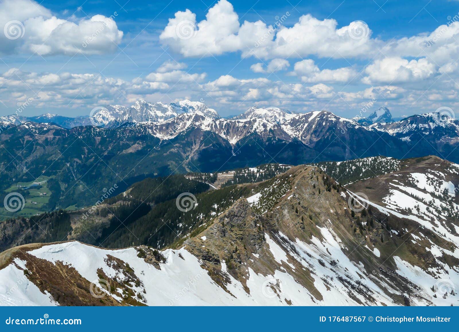 Himmeleck Distant View On Snow Caped Mountains Stock Image Image Of