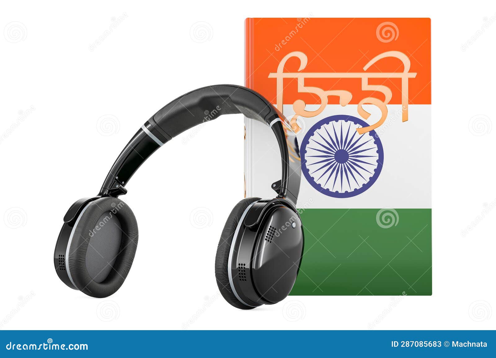 Hindi Language Textbook with Headphones. Learn Hindi Language, Classes