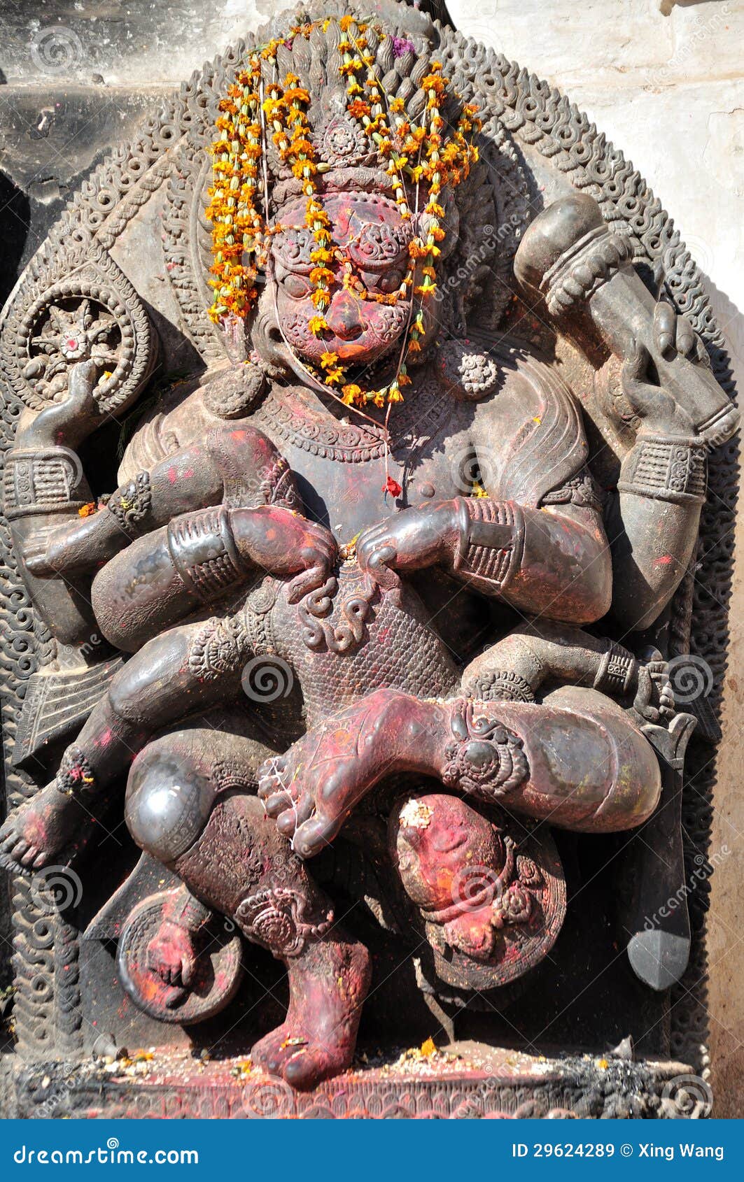 hindu deity at bhaktapur durbar square