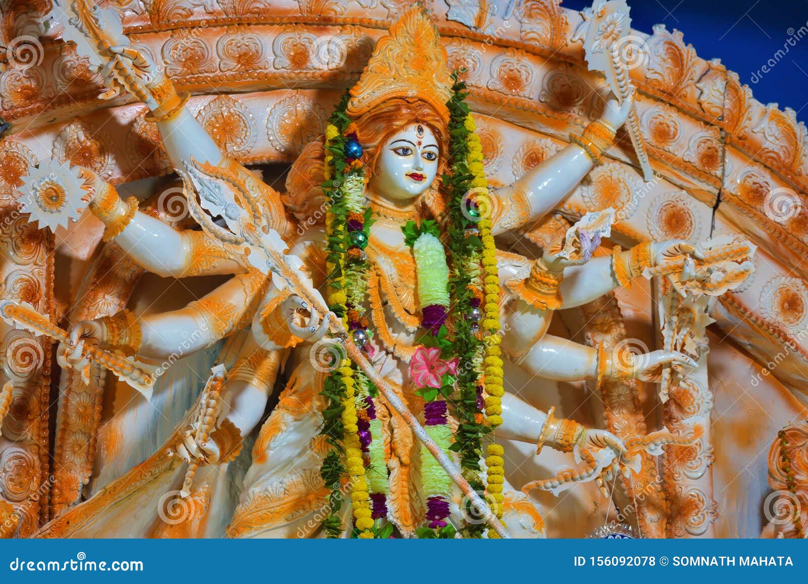 Hindu Festival Navratri, Devi Maa Durga Idol Stock Photo - Image ...