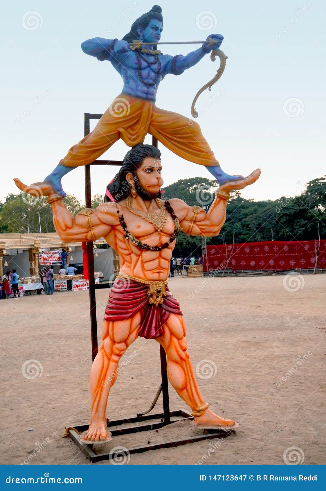 Hindu God Hanuman Idol Hold Sri Rama with His Hands As Rama Shoot ...