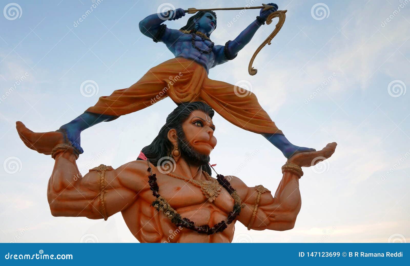 Hindu God Hanuman Idol Hold Sri Rama with His Hands As Rama Shoot ...