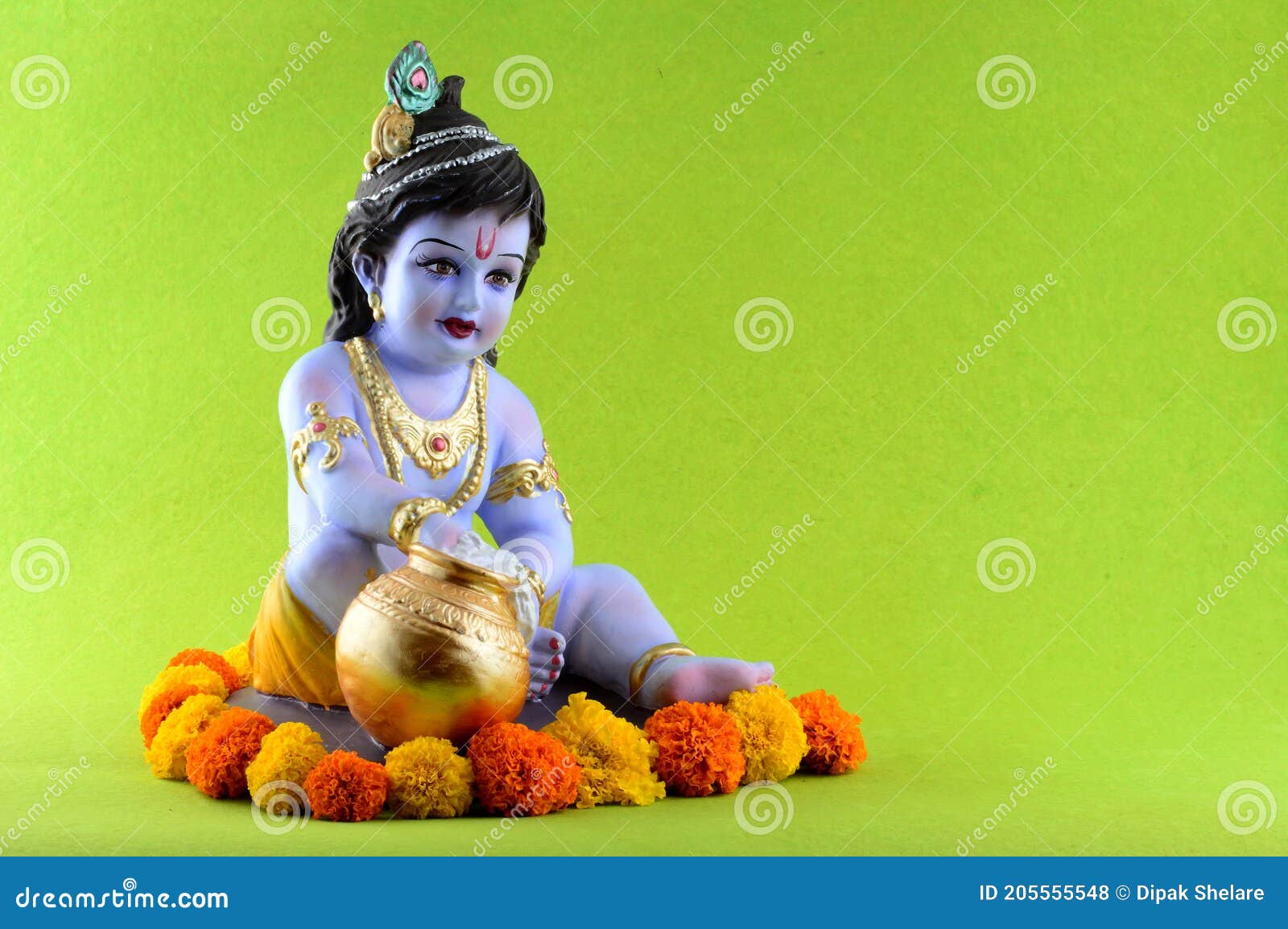 Hindu God Krishna on Dark Background Stock Photo - Image of kanha ...