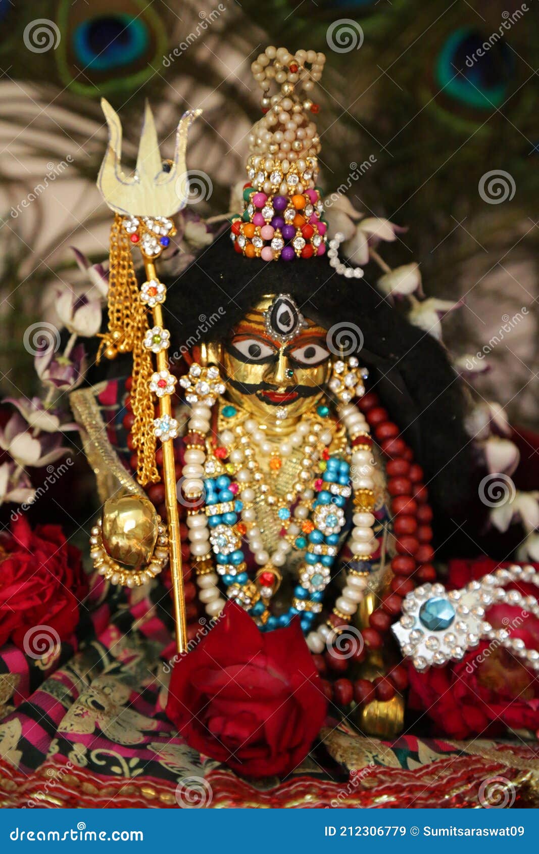 Hindu God Krishna Looks As Lord Shiva Stock Image - Image of ...