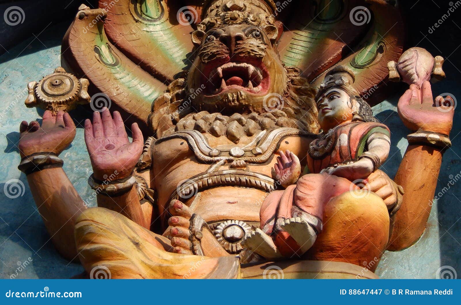 Hindu God Statue of Narasimha Avatar of God Vishnu Wall Art Editorial  Photography - Image of narasimha, hiranyakashipu: 88647447
