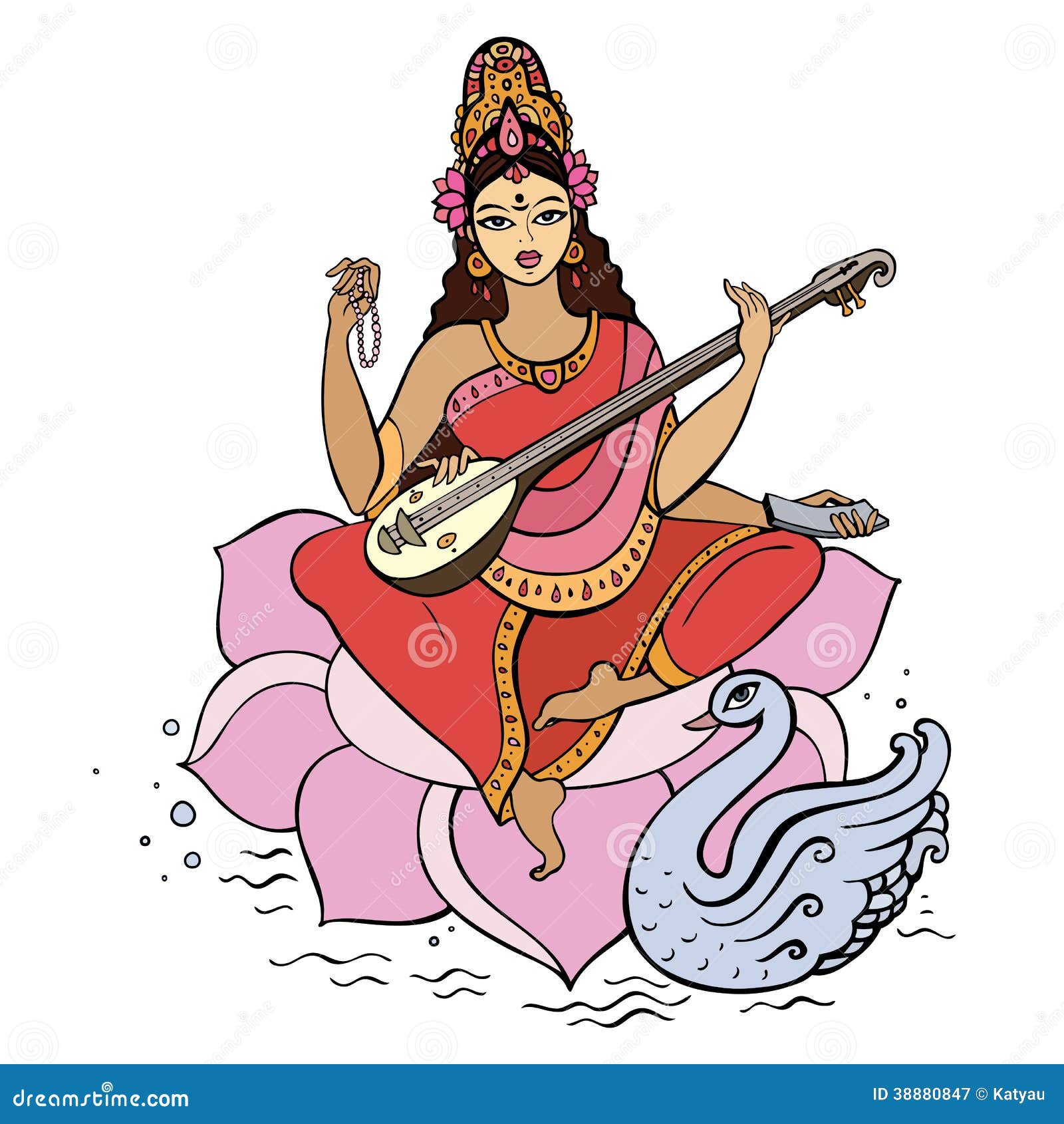 Saraswati Drawing Clipart  Art  Drawing Of Saraswati Maa HD Png Download   Transparent Png Image  PNGitem