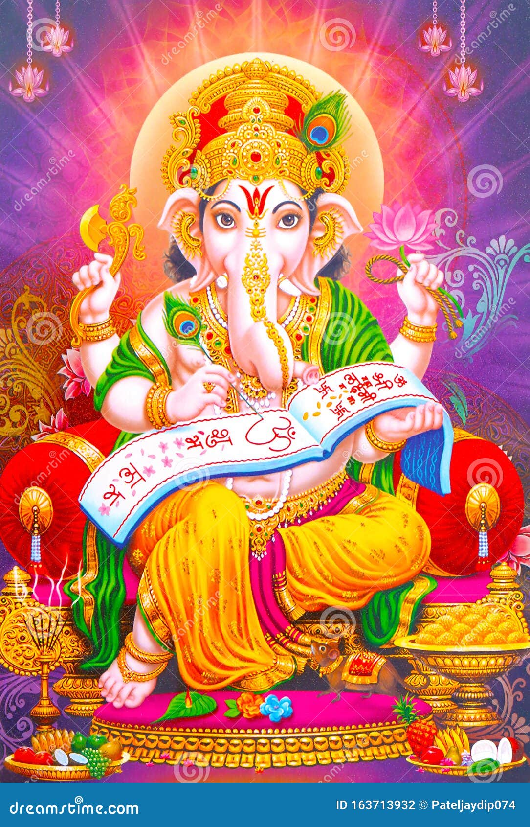 Hindu Lord Ganesha Texture Wallpaper Background Stock Photo - Image of  colorful, design: 163713932