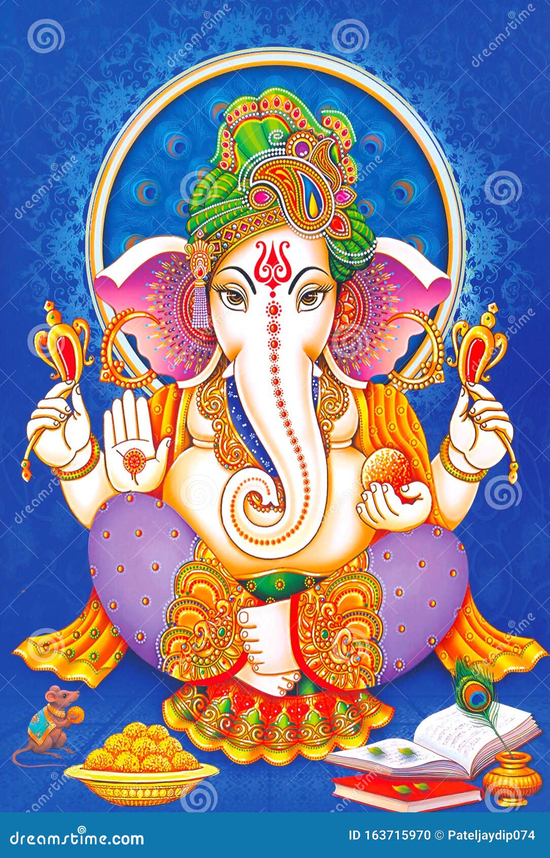 Hindu Lord Ganesha Texture Wallpaper Background Stock Photo ...